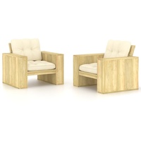 VidaXL Gartenstuhl 76 x 76 x 76 cm creme