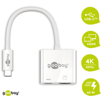 Goobay USB-CTM-Adapter HDMI 4k60Hz, PD, weiß - erweitert ein