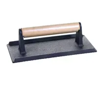 Gusseisenkuss Burgerpresse 21 x 11 cm Gusseisen Holzgriff