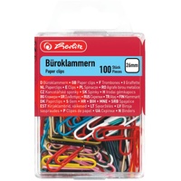 Herlitz Büroklammern, aus Metall, kunststoffummantelt, 26 mm kunststoffummanteltes 100