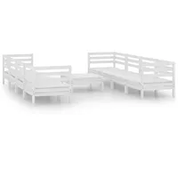 VidaXL Garten-Lounge-Set 9-tlg. weiß Kiefer