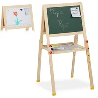 Relaxdays Standtafel Kinder, beidseitig magnetisch, höhenverstellbar, HBT 77x39x44,5 cm,