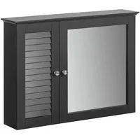 SoBuy Spiegelschrank mit Lamellentür Hängeschrank mit Spiegeltür Wandschrank Badschrank