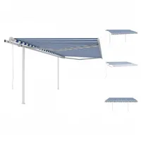 VidaXL Automatisch Gelenkarmmarkise 450 x 350 cm blau/weiß inkl.