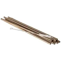 APS 93380 Trinkhalme Edelstahl, 10er-Set, inkl. Reinigungsbürste, Ø 6