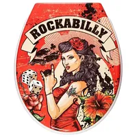 ADOB WC-Sitz Rockabilly Absenkautomatik, zur Reinigung abnehmbar,