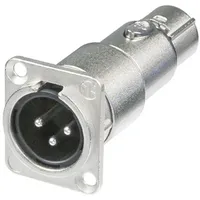 Neutrik NA3MDF XLR-Adapter XLR-Stecker - XLR-Buchse 1St.