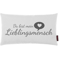 Magma Heimtex Kissen Lieblingsmensch weiß 30 x 50 cm