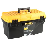 Perel Werkzeugkasten mit herausnehmbarem Werkzeugträger Schwarz/Gelb 535 x 275