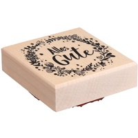 Rayher Stempel Holz, Blütenkranz "Alles Gute", 7 x 7