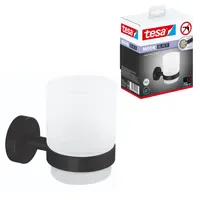 Tesa MOON BLACK Zahnputzbecher Klebstoff Schwarz (matt), Glas