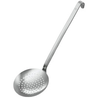 Rösle Schaumlöffel flach grob gelocht, Hochwertiger Abseihlöffel mit Hakengriff,