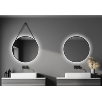 Talos DSK LED Lichtspiegel Silver Barbier 80 cm, schwarz