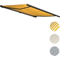 Mendler Elektrische Kassettenmarkise T124, Markise Vollkassette 5x3m Polyester gelb,