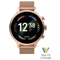Fossil Gen 6 Edelstahl 42 mm Milanaise Edelstahl roségoldfarben
