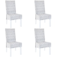 VidaXL Esszimmerstühle 4 Stk. Hellbraun Kubu Rattan und Mangoholz