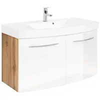 Lomadox Badmöbel Set Waschtisch mit Unterschrank 100 cm Waschbecken