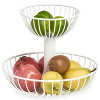 Zeller Obst-Etagere, Metall, Weiß,