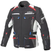 BÜSE Highland II Textiljacke wasserdicht - Schwarz/Hellgrau/Rot/Blau - 52
