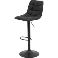 Hela Tische, 2er Set Barhocker Yvonne, Microfaser Anthrazit, Trompetengestell