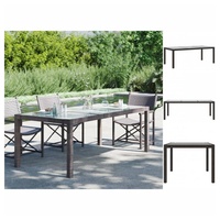 VidaXL Gartentisch Braun 190x90x75 cm Gehärtetes Glas und Poly