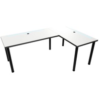 Möbelsystem L-förmiger Gaming Desk mit LED-Beleuchtung weiß