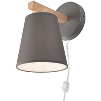 Licht-Erlebnisse Wandleuchte mit Schalter Kabel Grau Skandinavisch Bett Sofa