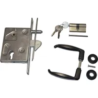 HBS Schiebetürschloss-Set PZW PZW 25/60/72/8 mm verzinkt käntig Stulplänge