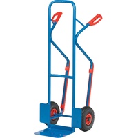 FETRA Stapelkarre H.1300mm Schaufel-L250xB320mm Luft-Bereifung Trgf.300kg blau