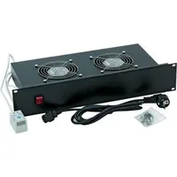 Triton 19" Lüftereinschub, 2 Lüfter, 2HE, Serverschrank Zubehör, Grau