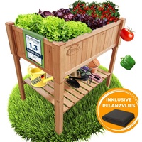 Coemo Hochbeet mit Ablage 90x90x60cm natur