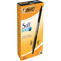 BIC Kugelschreiber SOFT Feel schwarz, Schreibfarbe: schwarz, 12 St.