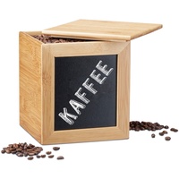 Relaxdays Aufbewahrungsbox mit Tafel, - Hellbraun