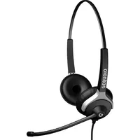 GEQUDIO Headset (Kabelgebunden), Office Headset, Schwarz