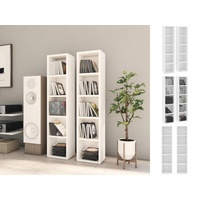 VidaXL CD-Regale 2 Stk. Weiß 21x16x93,5 cm Holzwerkstoff