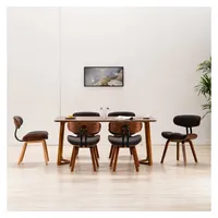 VidaXL Esszimmerstühle 6 Stk. Grau Bugholz und Stoff