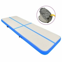 VidaXL Aufblasbare Gymnastikmatte mit Pumpe 400x100x20 cm PVC Blau