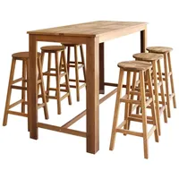 VidaXL Bartisch und Hocker-Set 7-tlg. Akazienholz Massiv