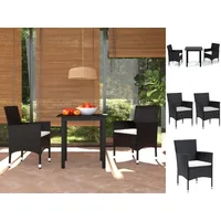 VidaXL Garten-Essgruppe 3-tlg. Schwarz