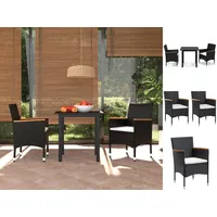 VidaXL Garten-Essgruppe 3-tlg. Schwarz