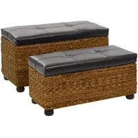 VidaXL Truhenbank Seegras Braun 85 x 40 x 45