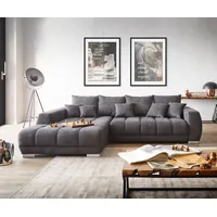 DeLife Ecksofa Nabor 300x230 cm Mikrofaser Schwarz Recamiere links
