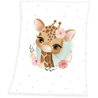 Herding babybest® 1440228014 - Giraffe Microfaserflausch-Decke, 75 x 100