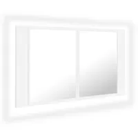 VidaXL Spiegelschrank 80 cm weiß 2 Türen