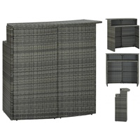 VidaXL Garten-Bartisch Grau 120x55x110 cm Poly Rattan