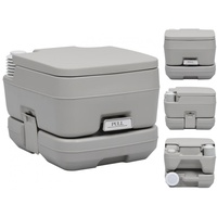 VidaXL Tragbare Campingtoilette Grau 10 + 10 L