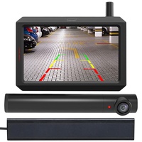 Lescars Kabellose Solar-Funk-Rückfahrkamera mit 5" (12,5 cm) Monitor, 2,4