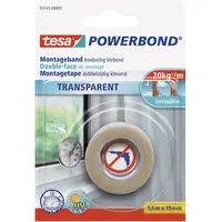Tesa Montageband Powerbond Transparent 1,5 m x 19 mm