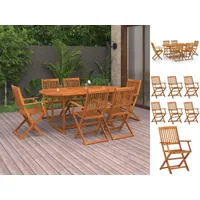 VidaXL 7-tlg. Garten-Essgruppe Massivholz Akazie