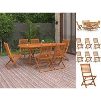 VidaXL 7-tlg. Garten-Essgruppe Massivholz Akazie